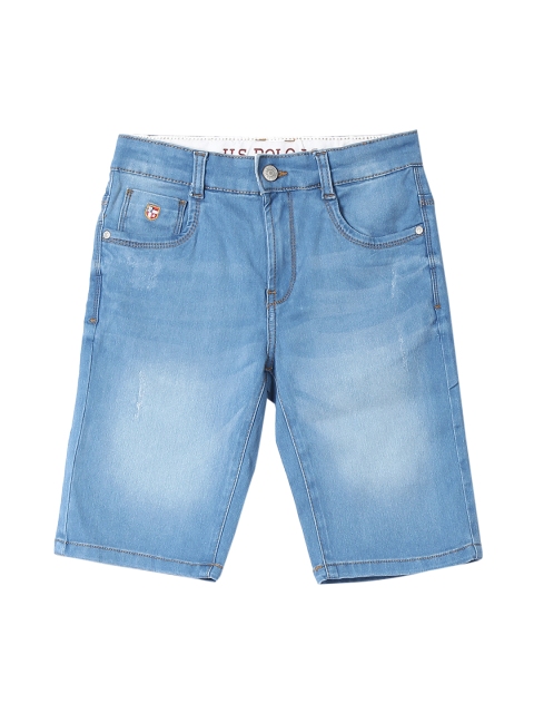 

U.S. Polo Assn. Kids Boys Blue Washed Regular Fit Denim Shorts