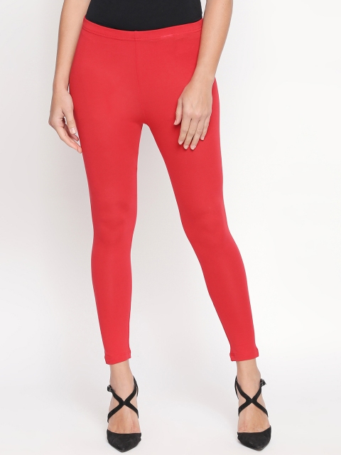 

Rangmanch by Pantaloons Women Red Ankle-Length Leggings