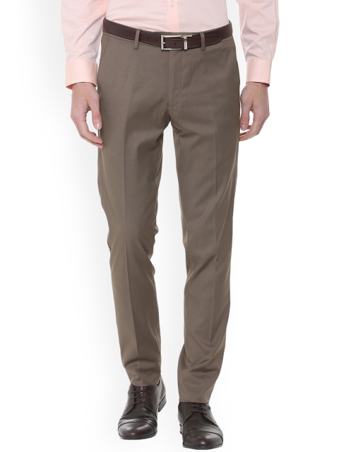 

Van Heusen Men Brown Slim Fit Solid Formal Trousers