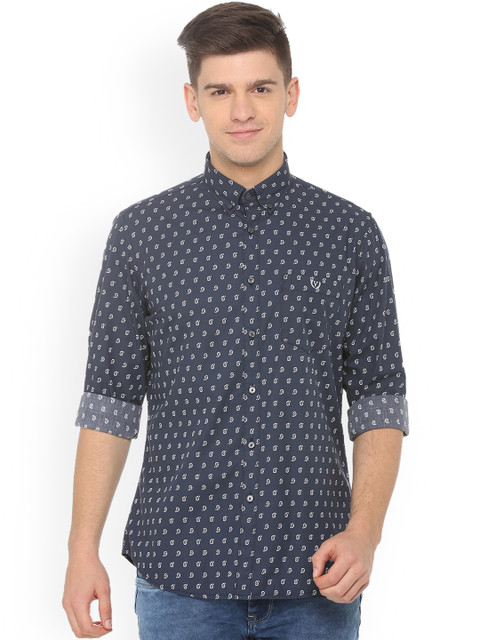 

Van Heusen Sport Men Navy Blue Slim Fit Printed Casual Shirt