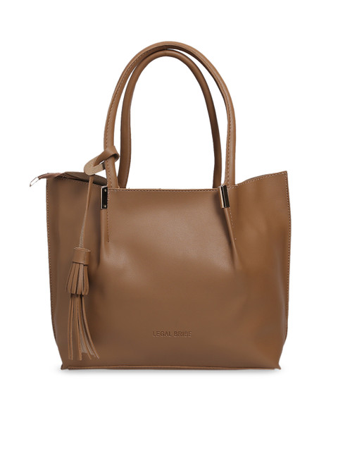 

LEGAL BRIBE Tan Solid Tote Bag