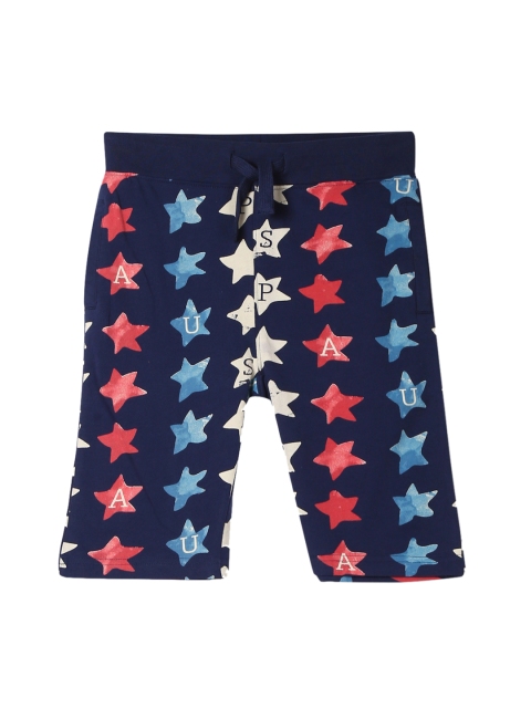

U.S. Polo Assn. Kids Boys Blue Printed Regular Fit Regular Shorts