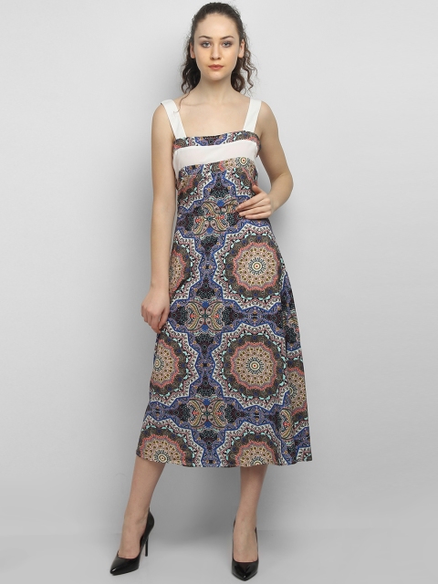 

LA LOFT Women Multicoloured Printed A-Line Dress, Multi
