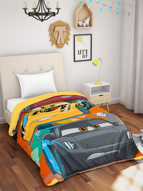 

SPACES Red & Yellow Cartoon Characters AC Room 150 GSM Single Bed Dohar