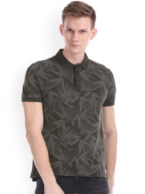 

Ed Hardy Men Grey Printed Polo Collar T-shirt