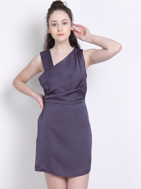 

LA LOFT Women Grey Solid Sheath Dress