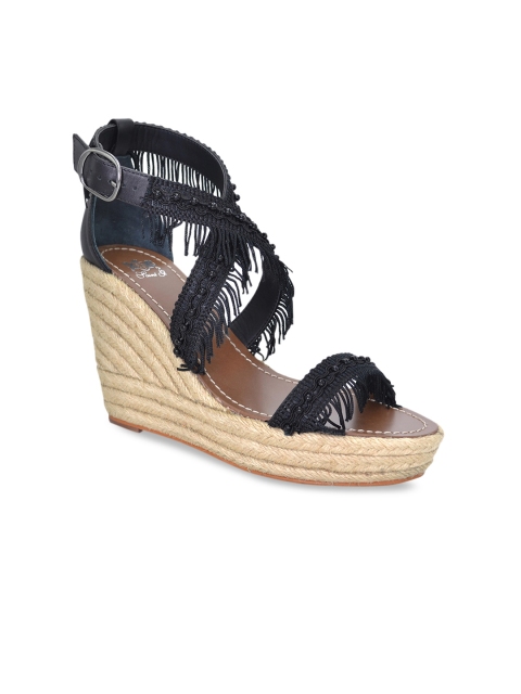 

Saint G Women Black Solid Leather Heels