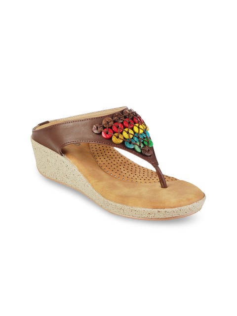

SOLE HEAD Women Brown Solid Sandals