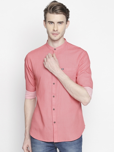 

BYFORD by Pantaloons Men Red Slim Fit Self Design Casual Shirt