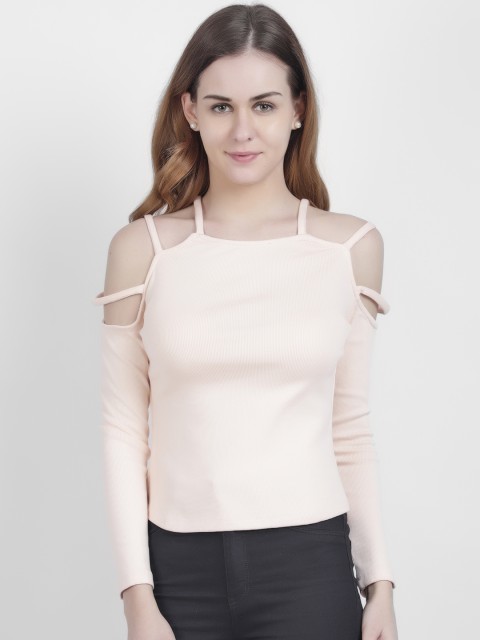 

LA LOFT Women Pink Striped Top