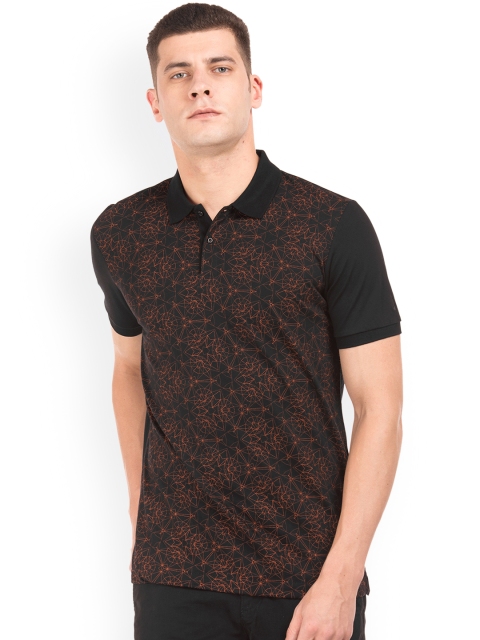 

Arrow New York Men Black Printed Polo Collar T-shirt