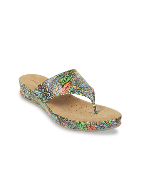 

Mochi Women Green Printed Flatforms