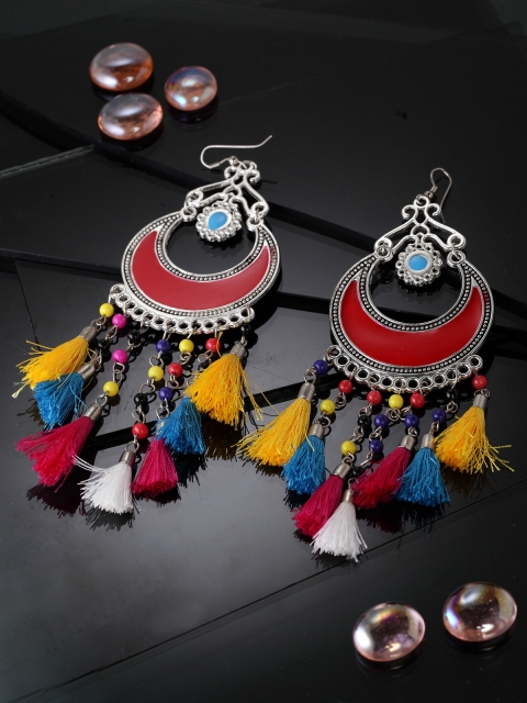 

Moedbuille Multicoloured Crescent Shaped Drop Earrings, Multi