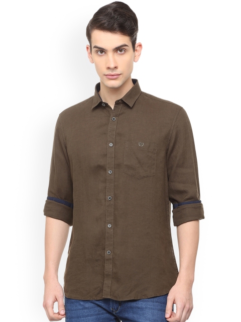 

Van Heusen Sport Men Brown Linen Slim Fit Solid Casual Shirt
