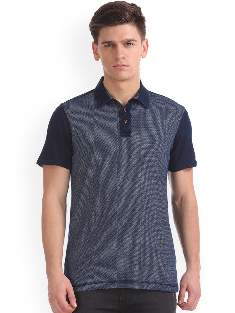 

Arrow Sport Men Navy Blue Solid Polo Collar T-shirt