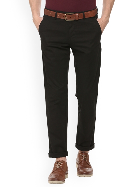 

Louis Philippe Men Black Slim Fit Solid Regular Trousers