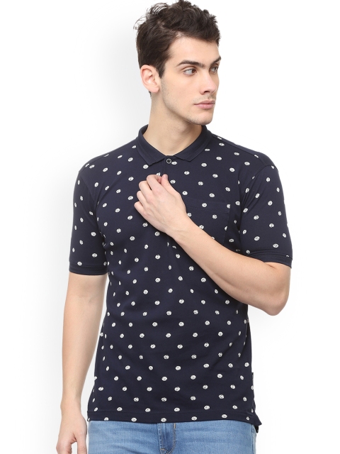 

Van Heusen Sport Men Navy Blue Printed Polo Collar T-shirt