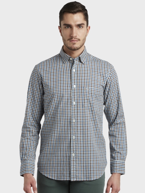 

ColorPlus Men Blue Slim Fit Checked Casual Shirt
