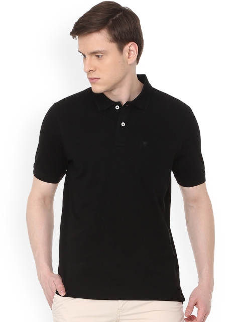 

Louis Philippe Men Black Solid Polo Collar T-shirt