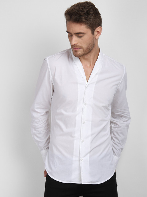 

LA LOFT Men White Regular Fit Solid Casual Shirt