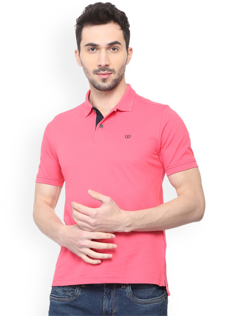 

Van Heusen Sport Men Pink Solid Polo Collar T-shirt