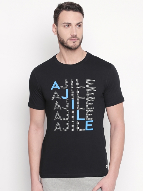 

Ajile by Pantaloons Men Black Printed Round Neck Pure Cotton T-shirt