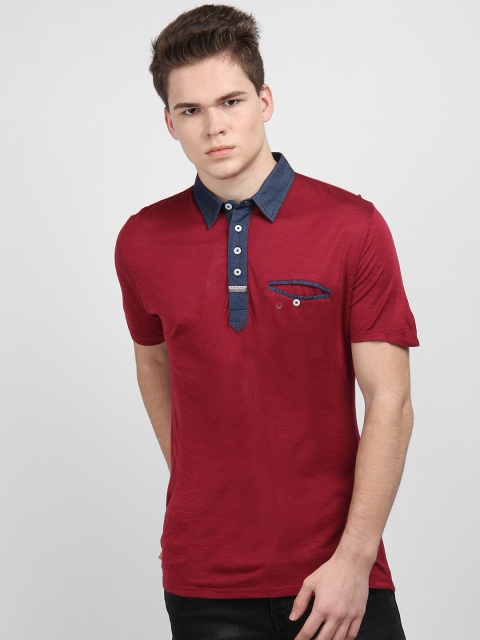

LA LOFT Men Maroon Solid Polo Collar T-shirt