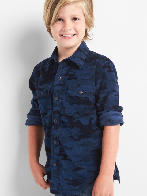 

GAP Boys Blue Spread Collar Shirt