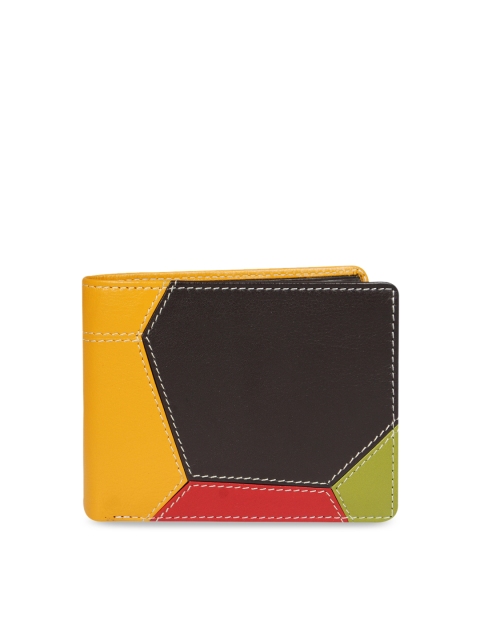 

CALFNERO Men Multicoloured Colourblocked Two Fold Wallet, Multi