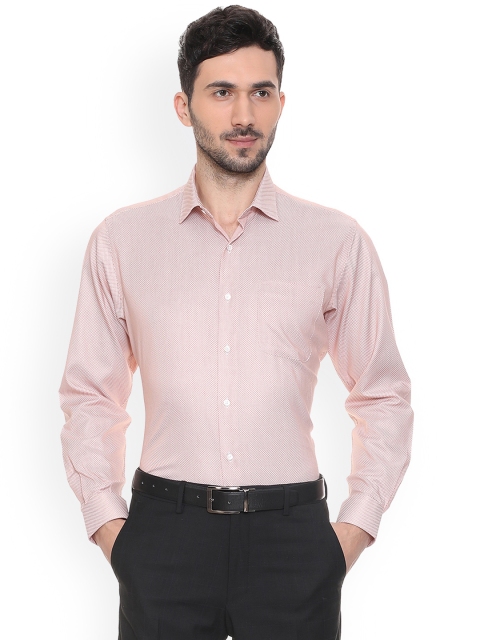 Van Heusen Men Pink Regular Fit Self Design Formal Shirt