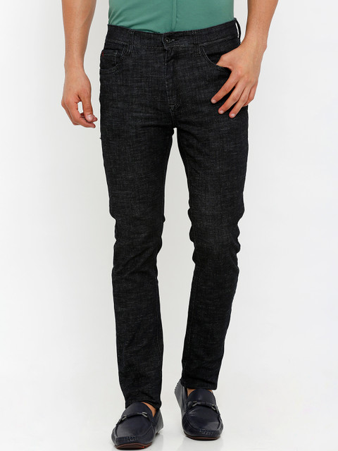 

Rex Straut Jeans Men Black Slim Fit Mid-Rise Clean Look Stretchable Jeans