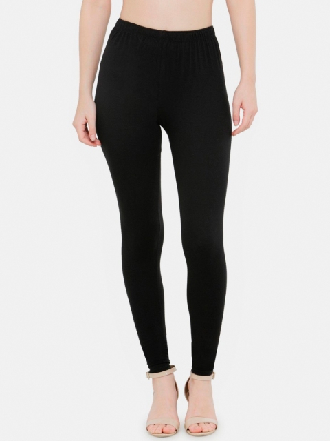 

N-Gal Women Black Solid Ankle Length Leggings