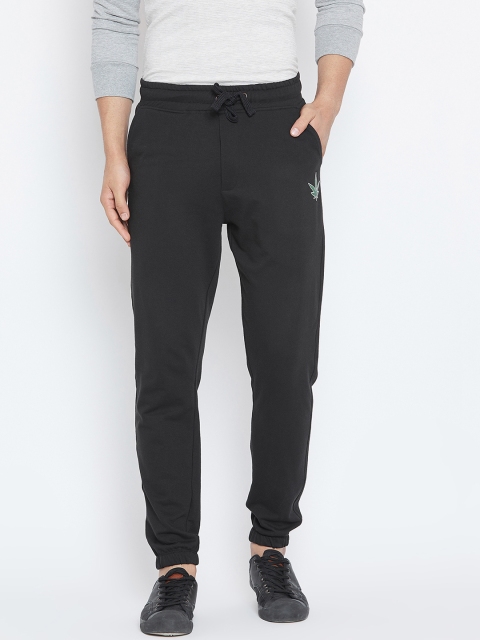 

Wear Your Mind Men Black Solid Regular-Fit Joggers