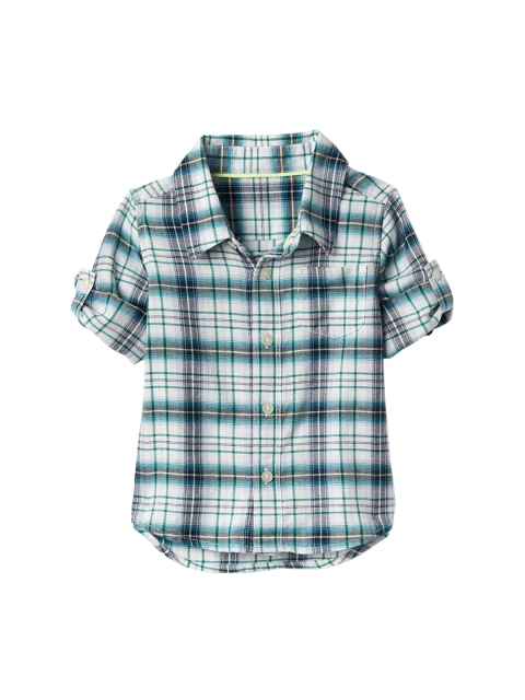 

GAP Boys Green Spread Collar Shirt