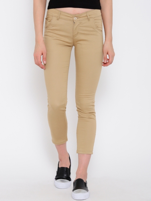 

Devis Women Beige Skinny Fit Solid Regular Trousers