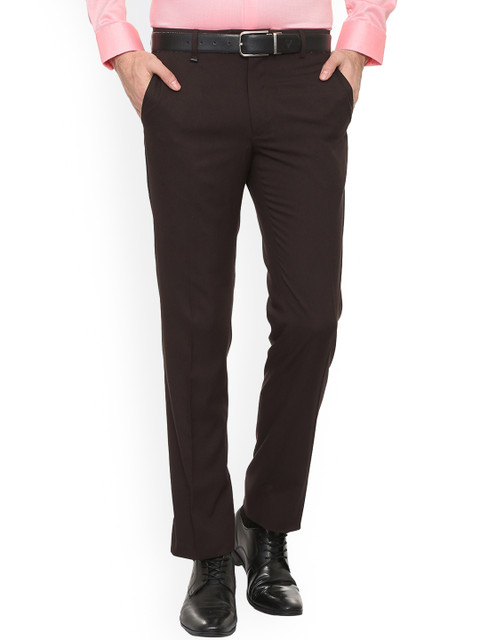 

Van Heusen Men Brown Slim Fit Solid Formal Trousers