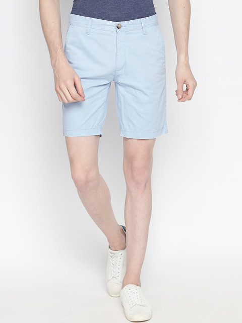 

Urban Ranger by pantaloons Men Blue Solid Slim Fit Chino Shorts