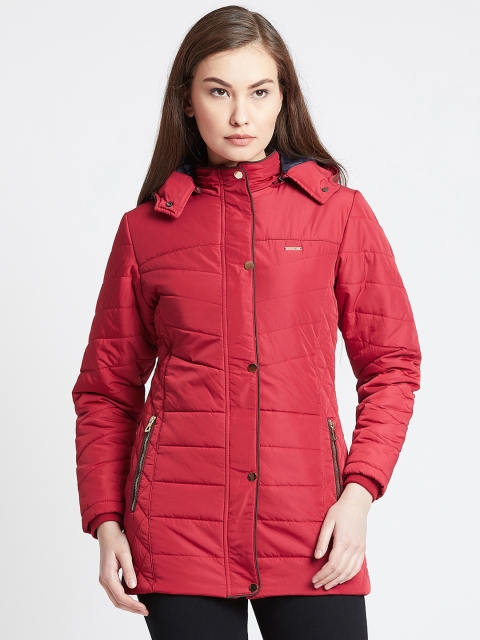 

Okane Women Red Solid Padded Jacket