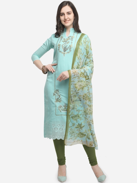 

Rajnandini Sea Green & Green Cotton Blend Unstitched Dress Material