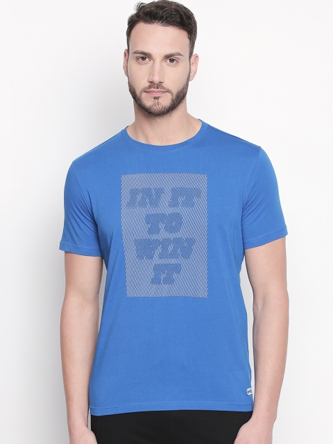 

Ajile by Pantaloons Men Blue Printed Round Neck T-shirt