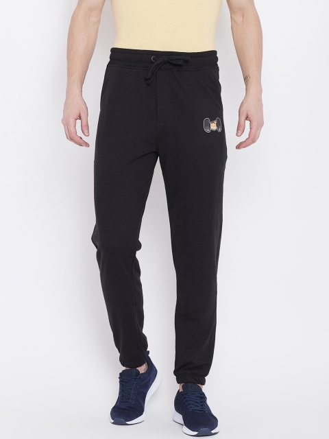 

Wear Your Mind Men Black Solid Regular-Fit Joggers