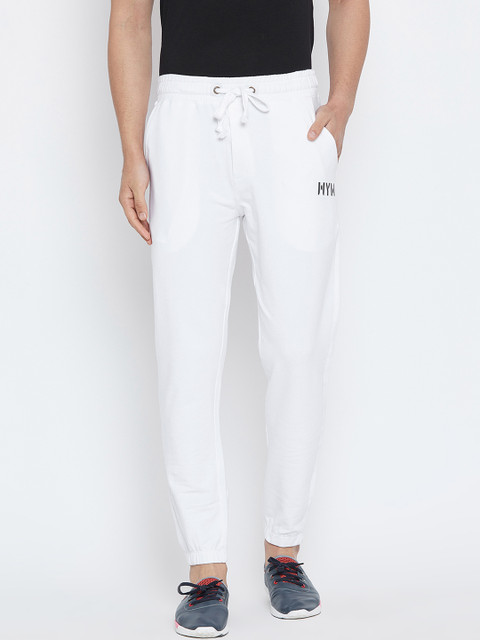 

Wear Your Mind Men White Solid Regular-Fit Joggers