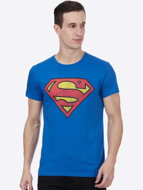 

Free Authority Men Blue Superman Printed T-shirt