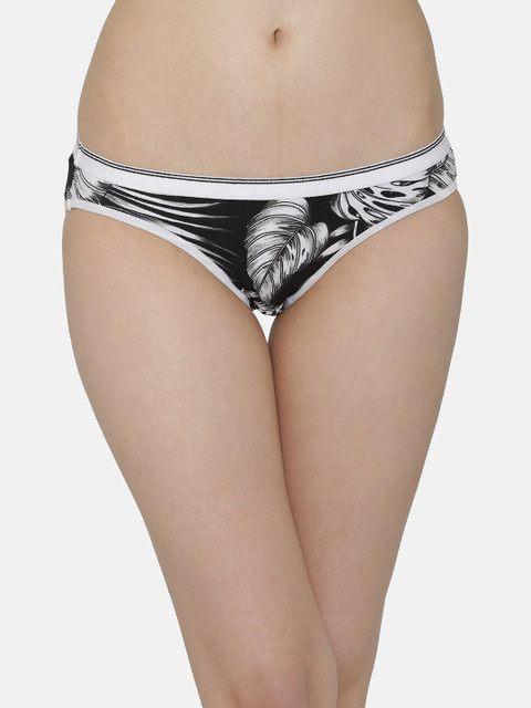 

Clovia Women White & Black Bikini Briefs PN3070P18XL