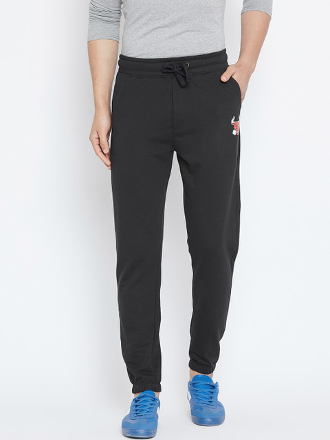 

Wear Your Mind Men Black Solid Regular-Fit Joggers