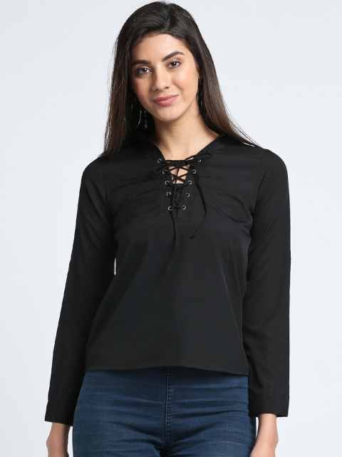 

Trend Arrest Women Black Solid Shirt Style Top