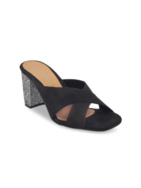

SOLE HEAD Women Black Solid Heels