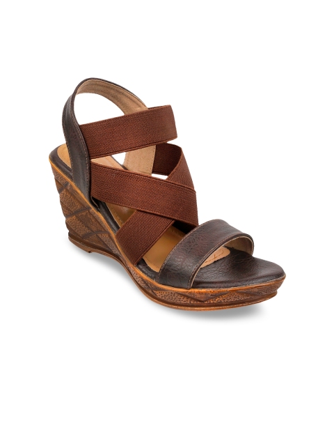 

SOLE HEAD Women Brown Colourblocked Sandals