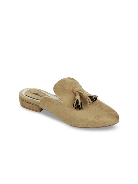 

Aber & Q Women Beige Solid Suede Mules