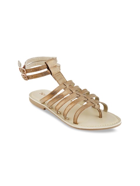 

SOLE HEAD Women Gold-Toned Solid Gladiators